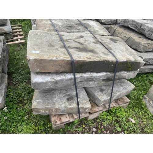 377 - Early 19th century York stone flags approx 3.6sqm