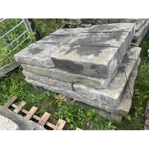 378 - Early 19th century York stone flags approx 4.5sqm