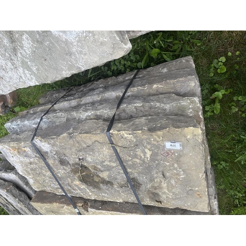 379 - Early 19th century York stone flags approx 5.5sqm