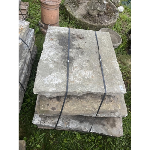 380 - Early 19th century York stone flags approx 5sqm