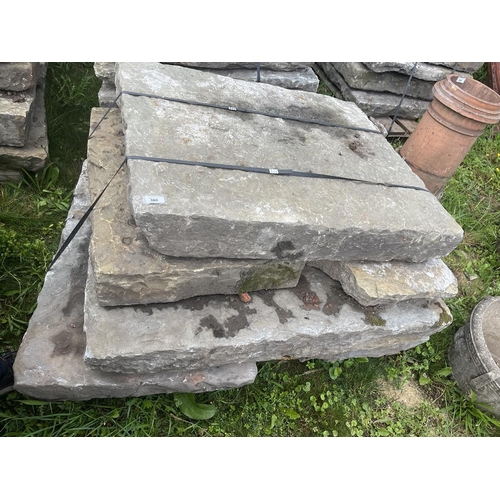 380 - Early 19th century York stone flags approx 5sqm