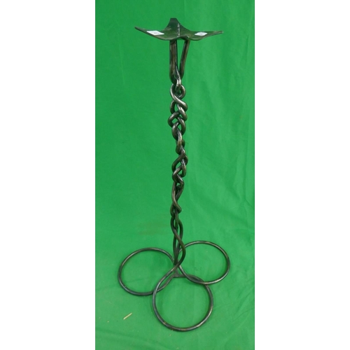 472 - Large twisted iron candle stick