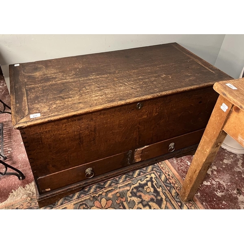 489 - Antique oak mule chest – Width 110cm, Depth 54cm, Height 59cm