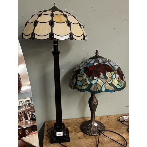 491 - 2 Tiffany style lamps