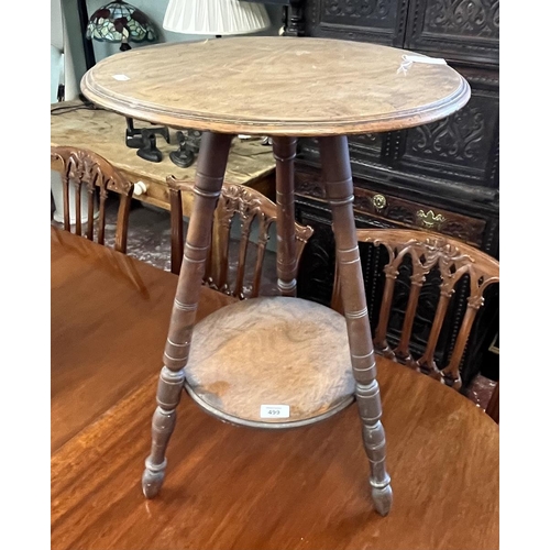 499 - Antique 2 tier tripod table