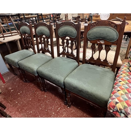 562 - Set of 4 Art Nouveau upholstered dining chairs