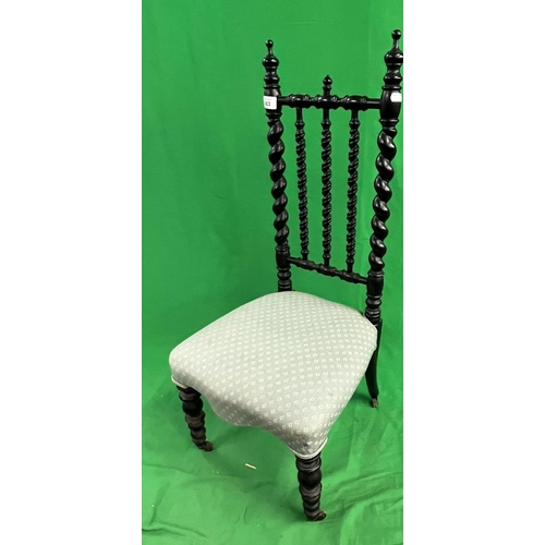 563 - Antique ebonised barley-twist child’s chair