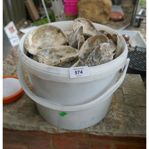 574 - Bucket of sea shells