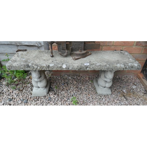 580 - Stone squirrel bench