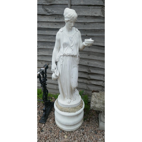 598 - Stone statue of water maiden - Approx height: 132cm