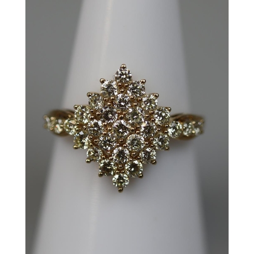 65 - Fine diamond cluster ring - Size N