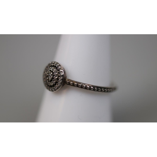 107 - Stone set silver ring - Size N