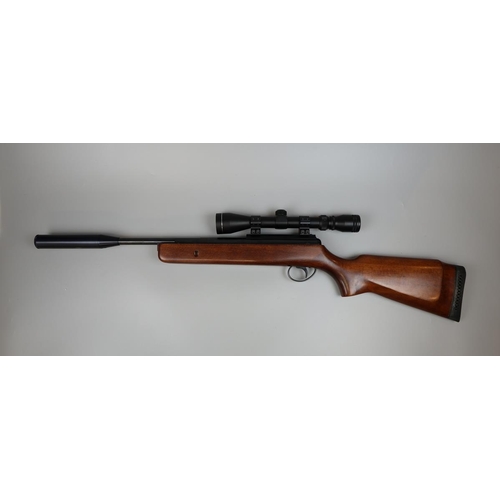 125 - BSA .22 air rifle with scope, silencer and bag