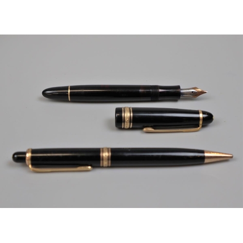 129 - Mont Blanc pen set consisting of fountain pen (144) and propelling pencil (172)