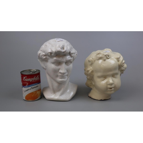 201 - 2 ceramic busts - Approx height of tallest 21cm