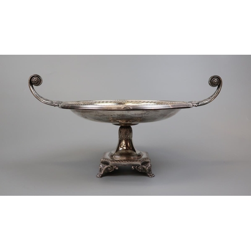 204 - Early 20thC silver plated tazza by WMF in the 'Jungenstile' style. Fully impressed marks to the base... 