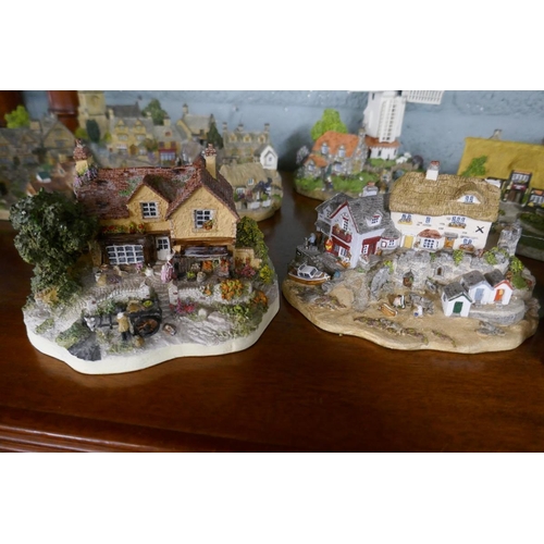 241 - A collection of 'Cotswold Village' displays/dioramas by Danbury Mint including 2, 4 piece interlocki... 