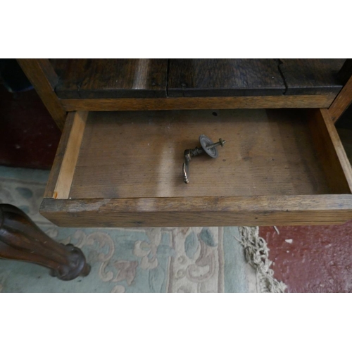 250 - Oak 2 tier hall table with integrated drawer