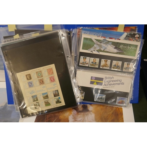 275 - Stamps - to include Australia Blue Slate 1938, 1980s mini sheets, 20 commemorative presentation pack... 