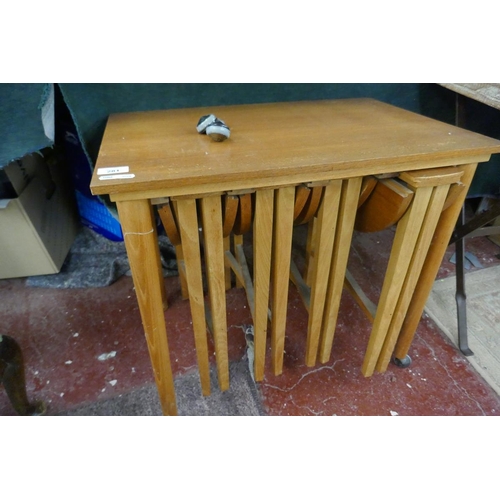 281 - Gout stool, nest of tables & another stool