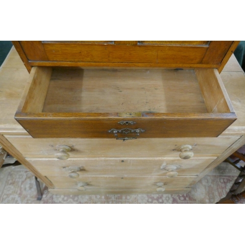 286 - Oak table cupboard - Approx size: Width 55cm Depth 28cm Height 60cm