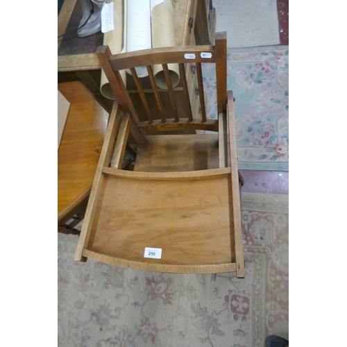 290 - Edwardian metamorphic high chair/low chair with play items