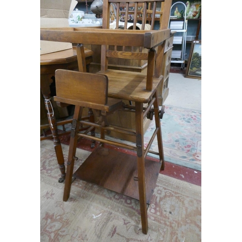 290 - Edwardian metamorphic high chair/low chair with play items