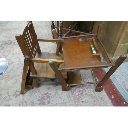 290 - Edwardian metamorphic high chair/low chair with play items