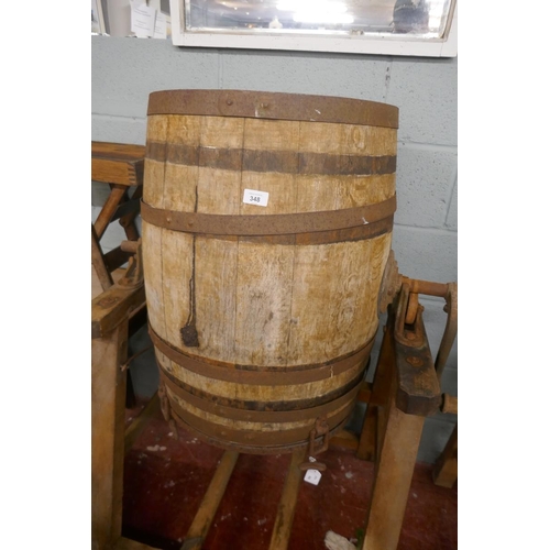 348 - Large butter churn on stand