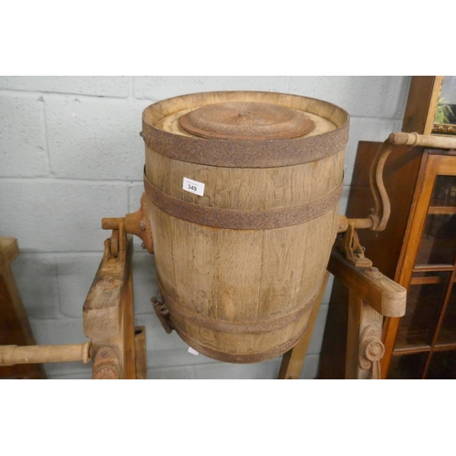 349 - Medium butter churn on stand