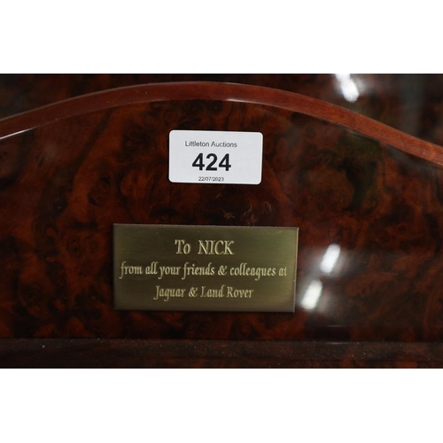 424 - Letter rack & stand presented to Nick Scheele from Jaguar & Landrover