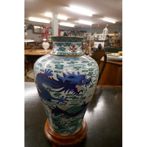 440 - Large cloisonne vase with another