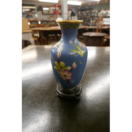 440 - Large cloisonne vase with another