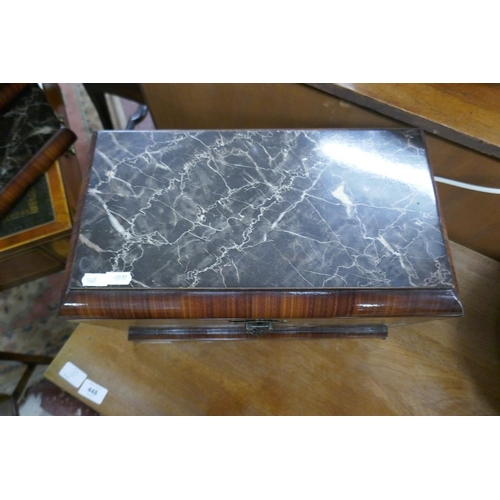 446 - Pair of marble effect caskets