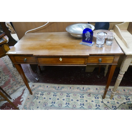 448 - Early 19thC 3 drawer side table – Length 107cm, Depth 53cm, Height 74cm