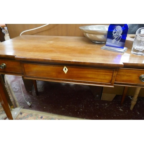 448 - Early 19thC 3 drawer side table – Length 107cm, Depth 53cm, Height 74cm