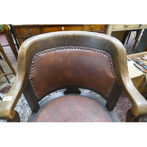 449 - Good oak office swivel chair