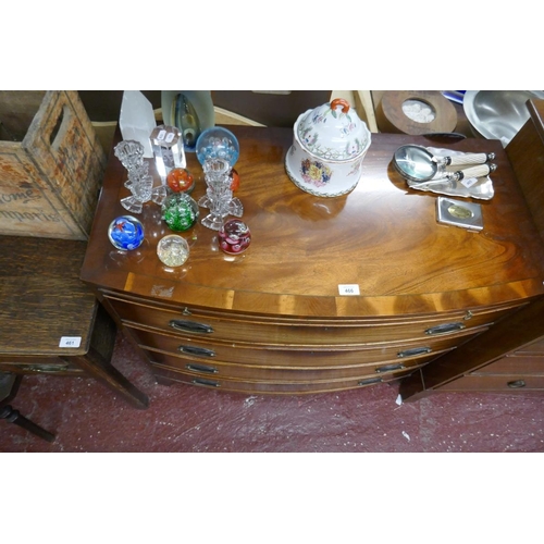 466 - Mahogany bow front chest of drawers - Approx size W: 92cm D: 48cm H: 85cm