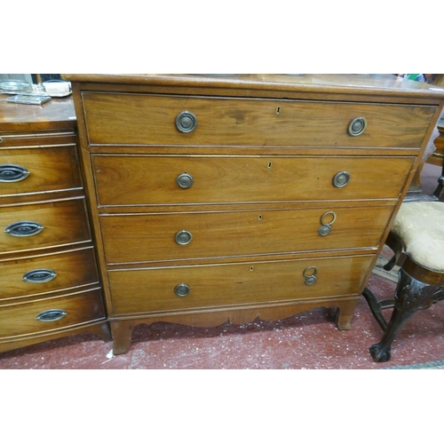 467 - Victorian chest of drawers on splayed feet – Width 100cm, Depth 49cm, Height 97cm