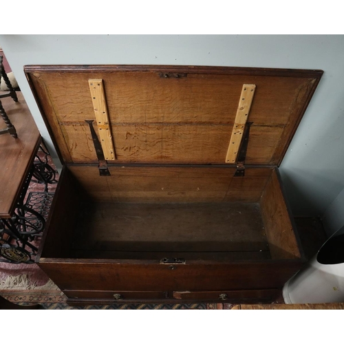 489 - Antique oak mule chest – Width 110cm, Depth 54cm, Height 59cm