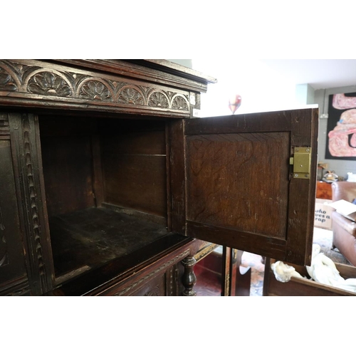 495 - Early carved oak cabinet – Width 93cm, Depth 55cm, Height 170cm