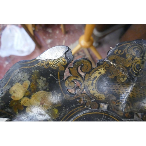 543 - Victorian hand decorated papier mache table