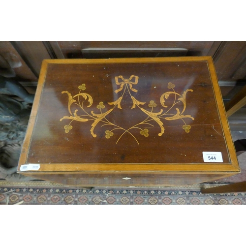 544 - Fine inlaid Georgian fitted cellarette (wine)