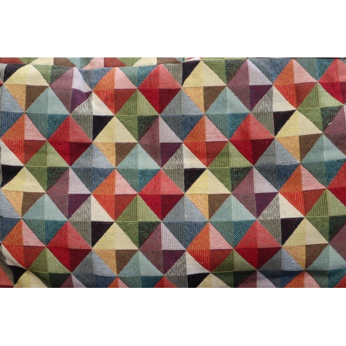 561 - Antique armchair upholstered in colourful, geometric fabric