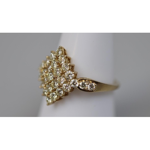 65 - Fine diamond cluster ring - Size N