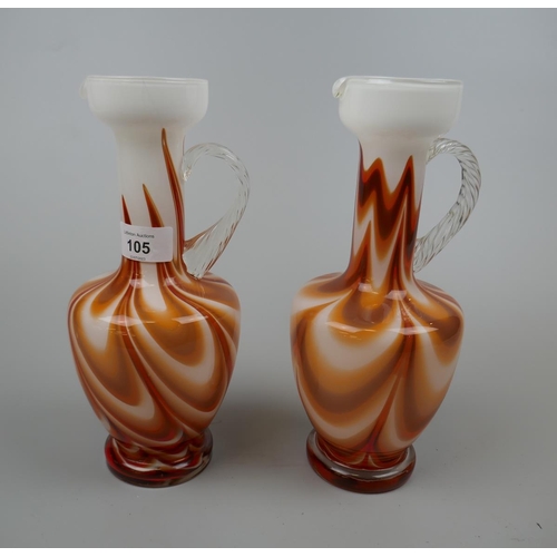 105 - Pair of Italian glass vases