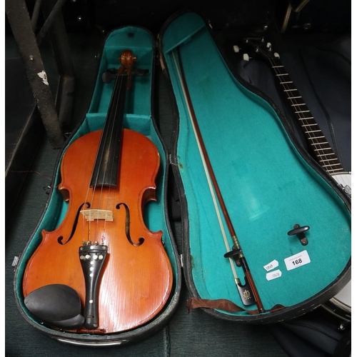 168 - Violin in case with bow