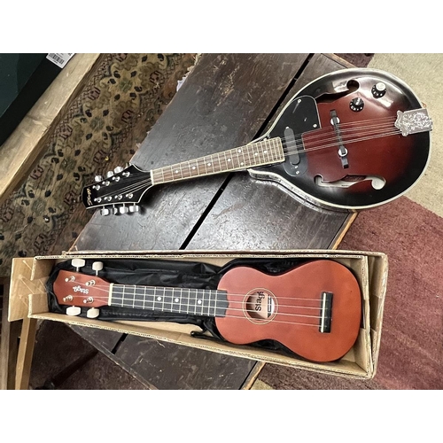 172 - Mandoline handmade by Stagg together with handmade ukulele by Stagg