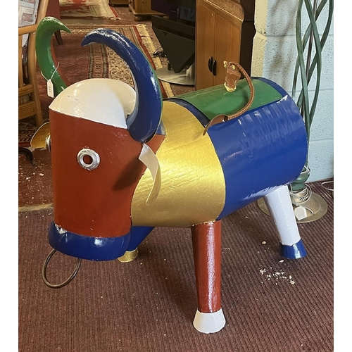 237 - Large decorative ice bucket in the form of a colourful bull - Approx height: 85cm