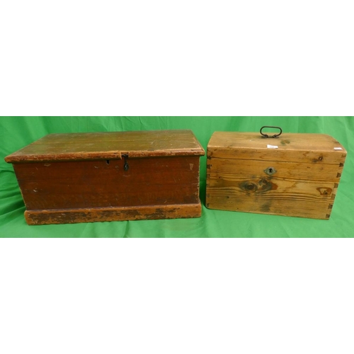 290 - Pine dome topped chest together with another